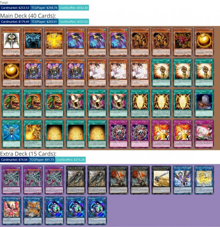 Egyptian Gods FTK/OTK Deck YuGiOh! TCG/OCG Decks Yugioh Card