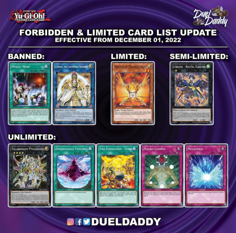 [TCG] December 1st Banlist YuGiOh! TCG/OCG Card Discussion Yugioh Card Maker Forum
