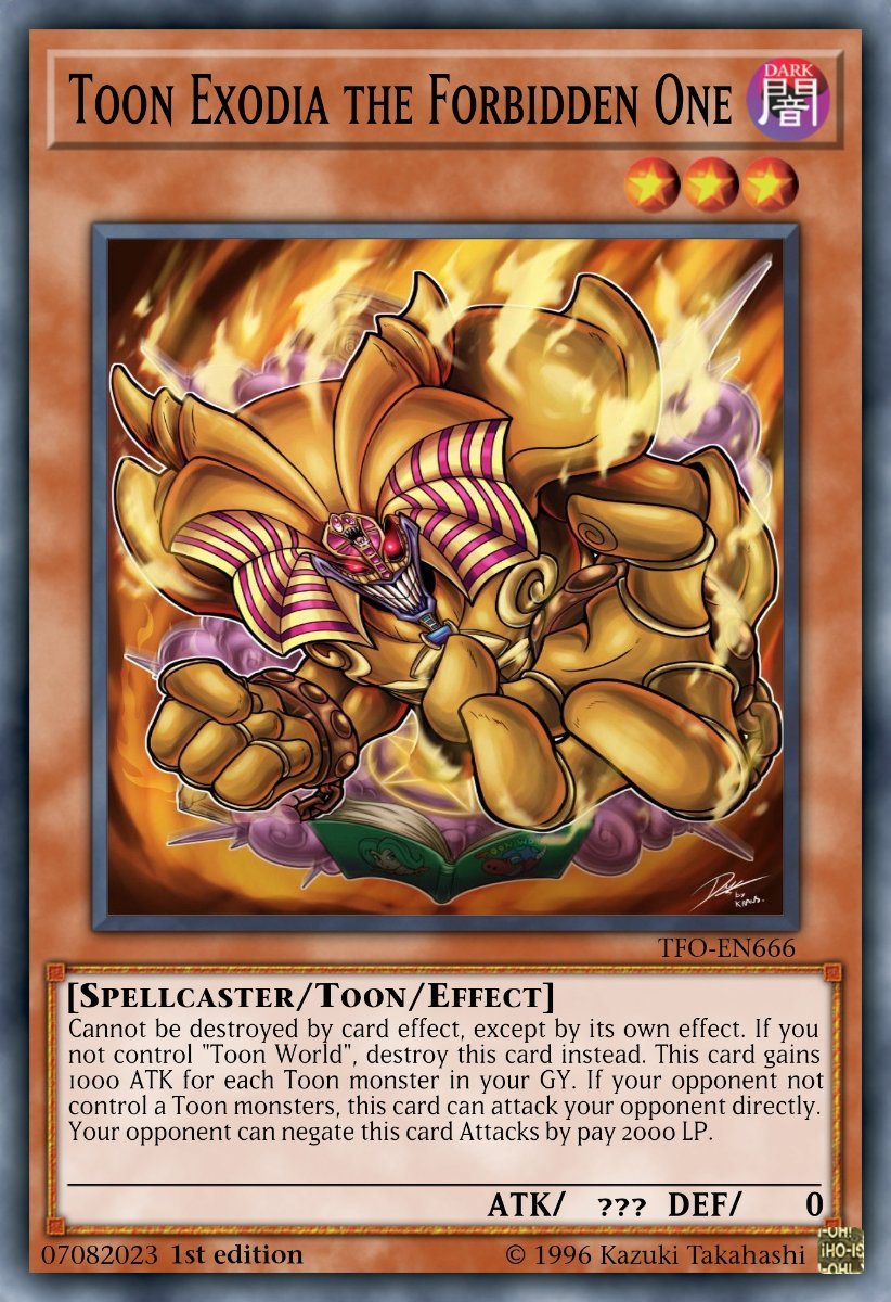 Toon Exodia the Forbidden One - Realistic Cards - Yugioh Card Maker Forum